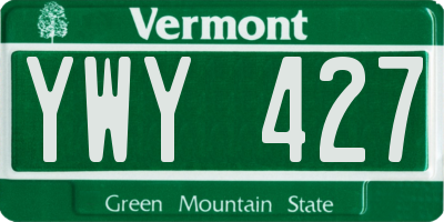 VT license plate YWY427