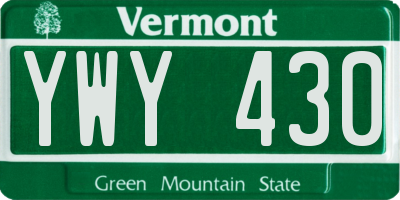 VT license plate YWY430