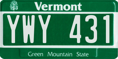 VT license plate YWY431