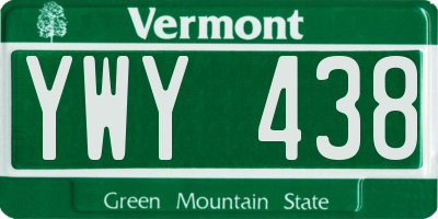 VT license plate YWY438