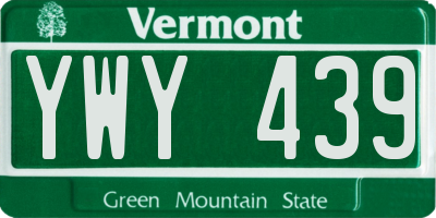 VT license plate YWY439