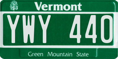 VT license plate YWY440