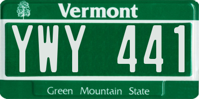 VT license plate YWY441