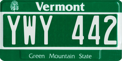 VT license plate YWY442