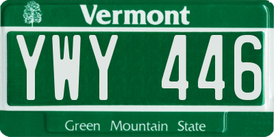 VT license plate YWY446