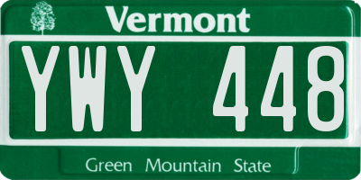 VT license plate YWY448