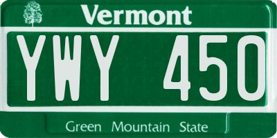 VT license plate YWY450