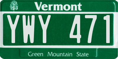 VT license plate YWY471
