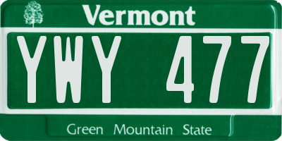 VT license plate YWY477