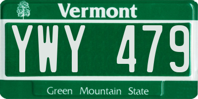 VT license plate YWY479