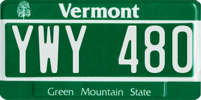 VT license plate YWY480