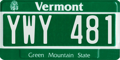 VT license plate YWY481