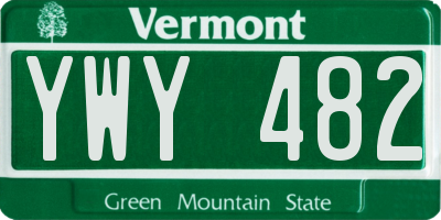 VT license plate YWY482