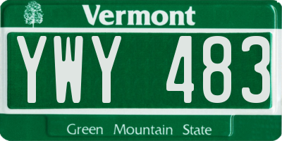VT license plate YWY483