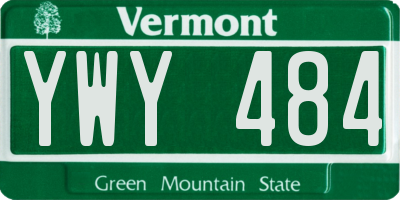 VT license plate YWY484