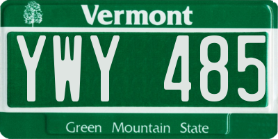 VT license plate YWY485