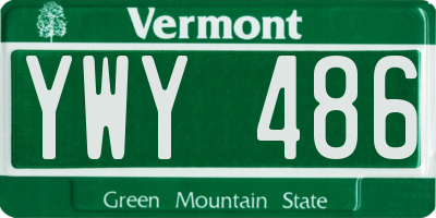 VT license plate YWY486