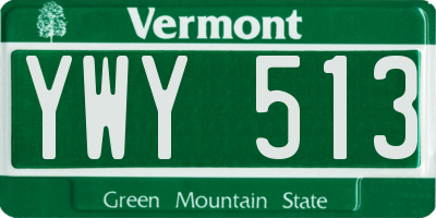 VT license plate YWY513