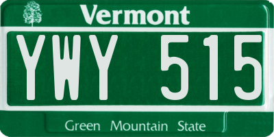 VT license plate YWY515