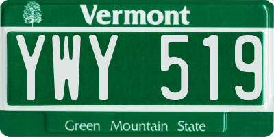VT license plate YWY519