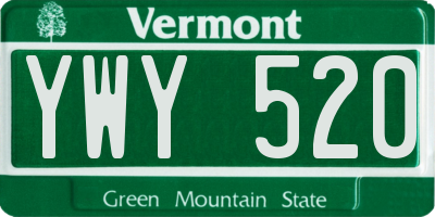VT license plate YWY520