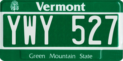 VT license plate YWY527
