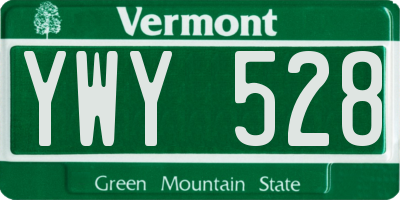 VT license plate YWY528