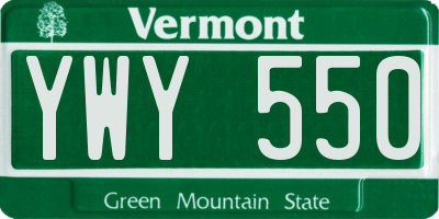 VT license plate YWY550