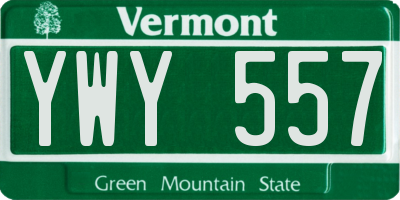 VT license plate YWY557