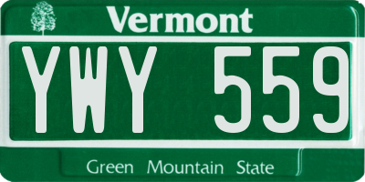 VT license plate YWY559