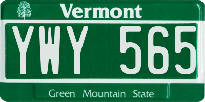 VT license plate YWY565