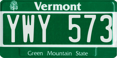 VT license plate YWY573