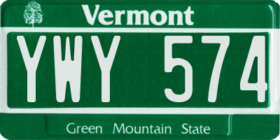 VT license plate YWY574