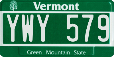 VT license plate YWY579