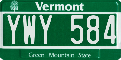 VT license plate YWY584