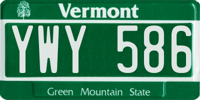 VT license plate YWY586