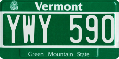 VT license plate YWY590