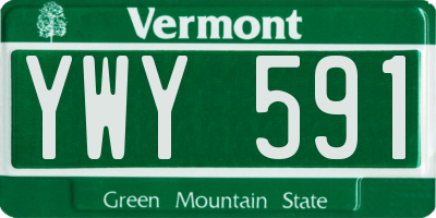 VT license plate YWY591