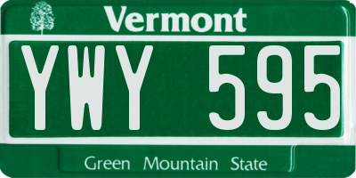VT license plate YWY595