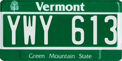 VT license plate YWY613