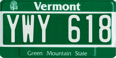 VT license plate YWY618