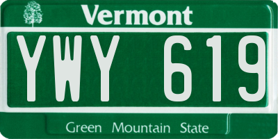 VT license plate YWY619