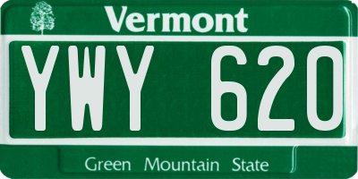 VT license plate YWY620