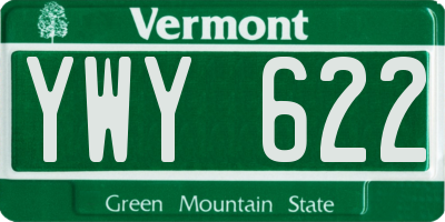 VT license plate YWY622