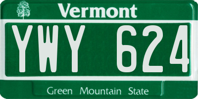 VT license plate YWY624