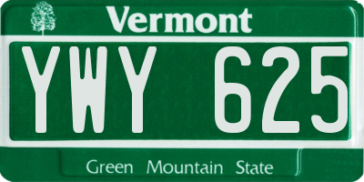 VT license plate YWY625
