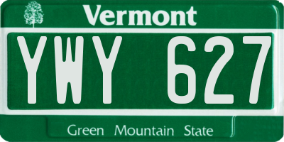 VT license plate YWY627