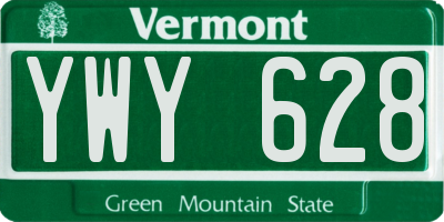 VT license plate YWY628