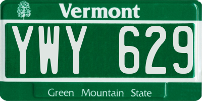 VT license plate YWY629