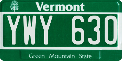 VT license plate YWY630